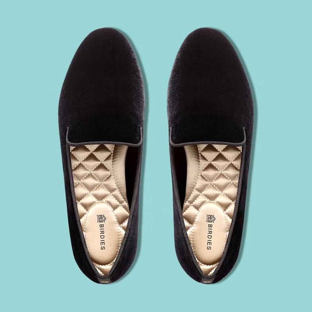 NIB Birdies The Starling Black Velvet Flats